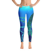 Teal Octopus Gyotaku Leggings - 57 Peaks